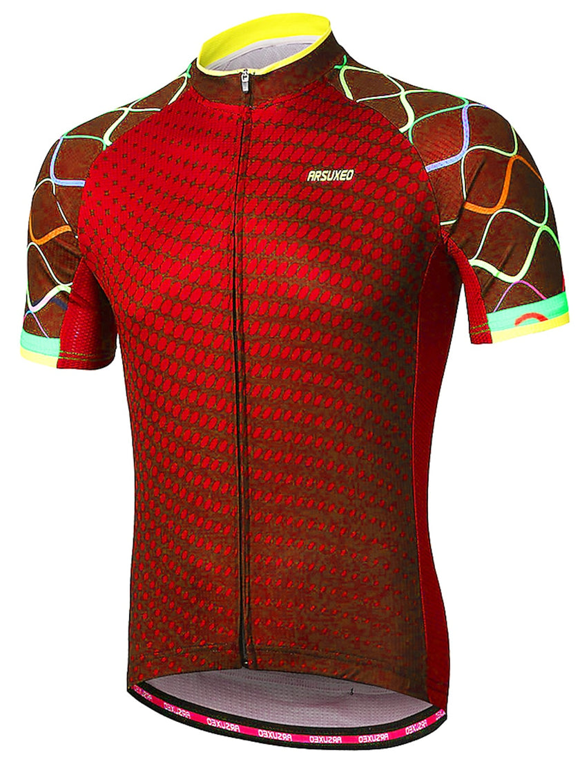 Men's Short Sleeve Cycling Jersey Summer Polyester Bike Jersey