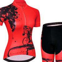 Women's Short Sleeve Cycling Jersey with Shorts