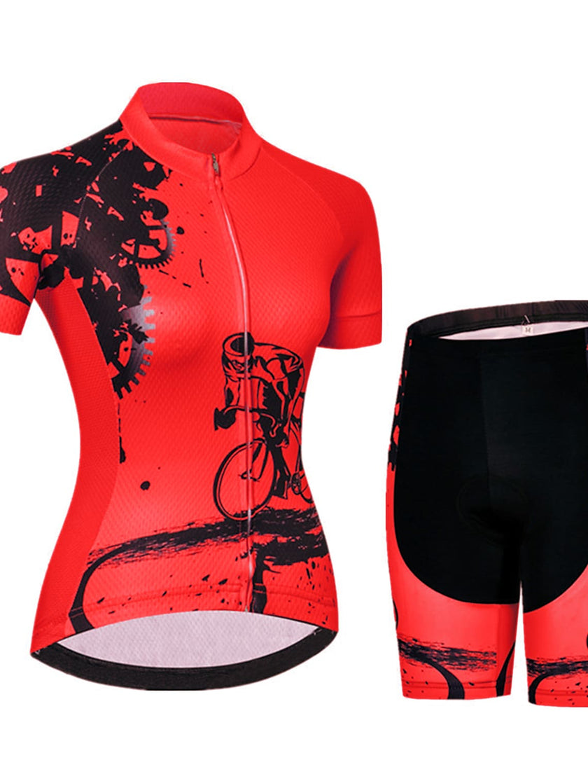 Women's Short Sleeve Cycling Jersey with Shorts
