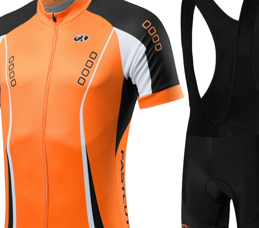 Men's Short Sleeve Cycling Jersey with Bib Shorts