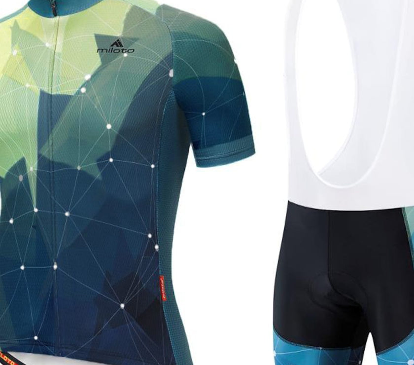 Men's Short Sleeve Cycling Jersey with Bib