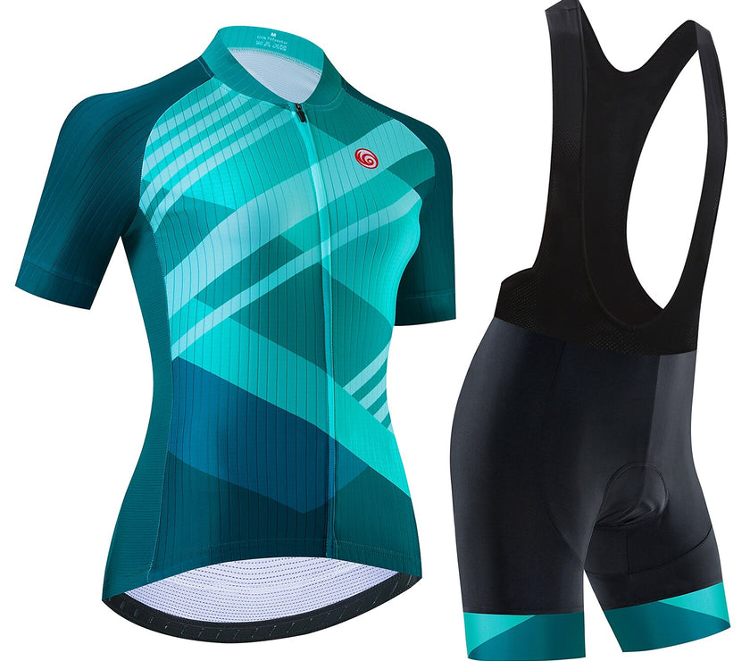 Women's Short Sleeve Cycling Jersey with Bib Shorts Cycling Jersey