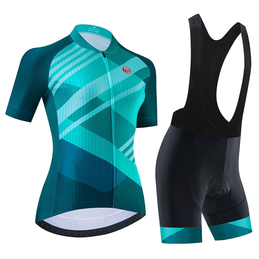 Women's Short Sleeve Cycling Jersey with Bib Shorts Cycling Jersey