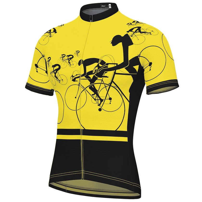 Men's Short Sleeve Cycling Jersey Summer Spandex Polyester