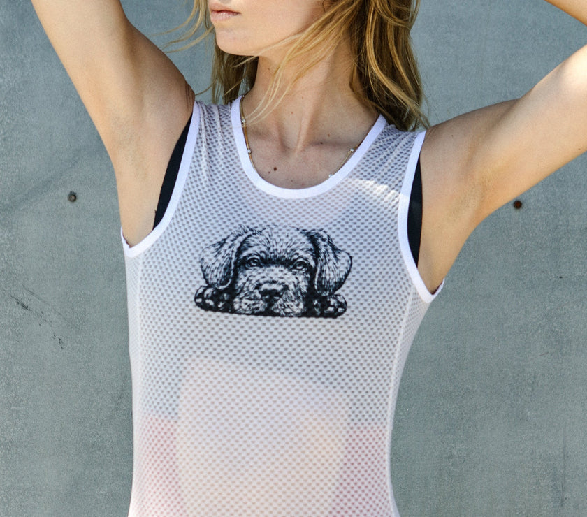 Cute Pet Puppy Breathable Mesh Quick Dry Riding Sleeveless Top