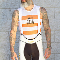 White and Orange Striped Quick-drying Cycling Suit