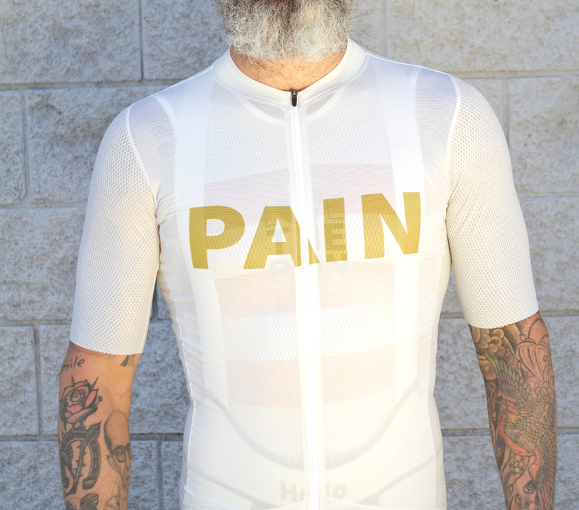 "PAIN'' White Sports Cycling Top Professional Cycling Wear