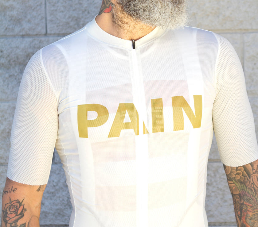 "PAIN'' White Sports Cycling Top Professional Cycling Wear