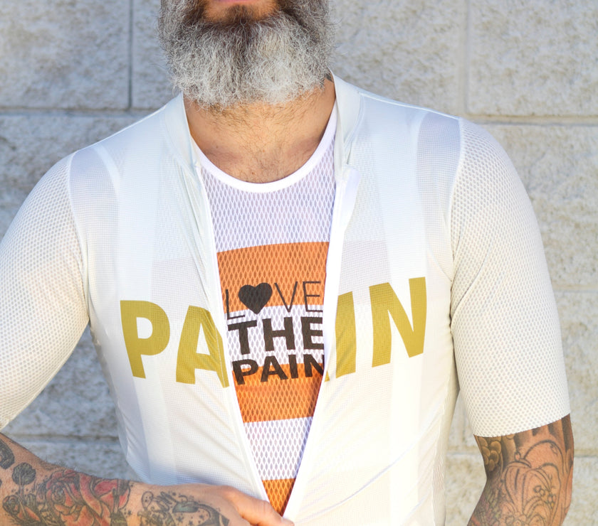 "PAIN'' White Sports Cycling Top Professional Cycling Wear