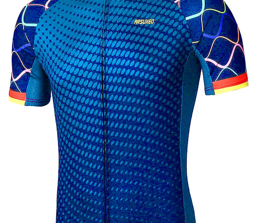 Men's Short Sleeve Cycling Jersey Summer Polyester Bike Jersey