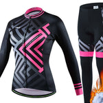 Women's Long Sleeve Cycling Jersey with Tights