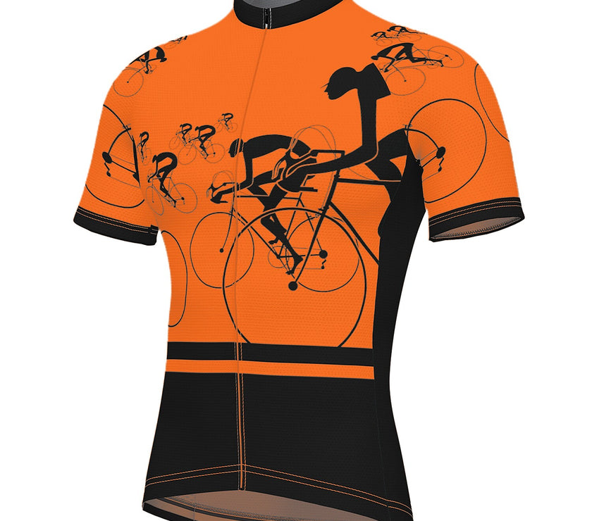 Men's Short Sleeve Cycling Jersey Summer Spandex Polyester