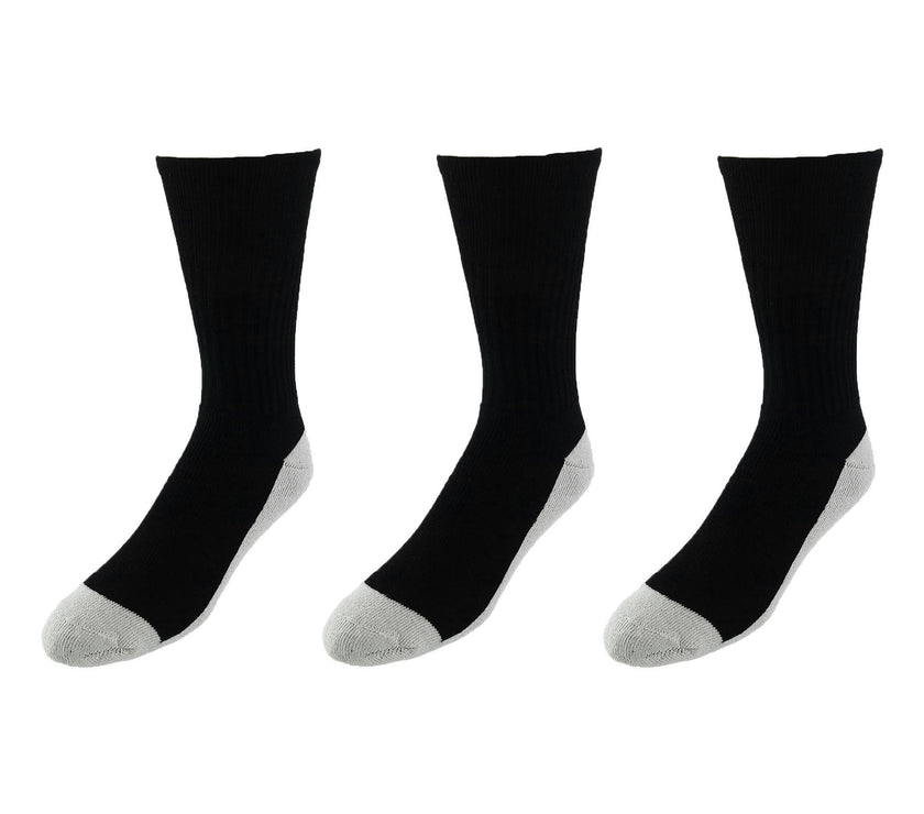 Pro Feet Men's Athletic Health Crew Cotton Blend Socks (3 Pair Pack)