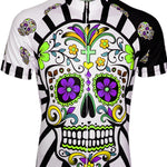 Men's Short Sleeves Cycling Jersey Summer Pink Green Lavender Skull