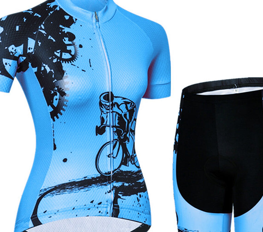 Women's Short Sleeve Cycling Jersey with Shorts