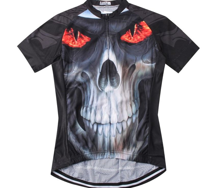 Fire Skull 3D Men Cycling Jersey Bike Bicycle Short Sleeves Jersey