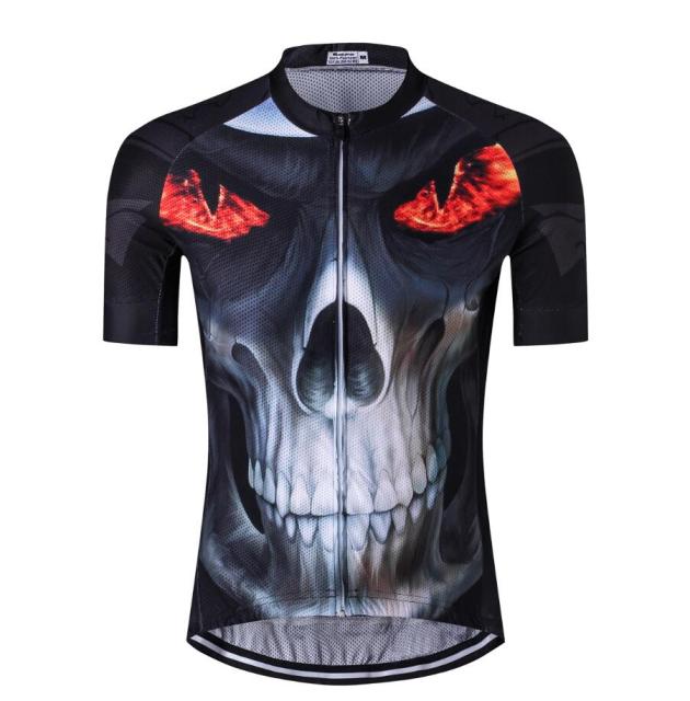 Fire Skull 3D Men Cycling Jersey Bike Bicycle Short Sleeves Jersey