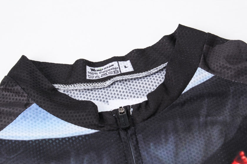 Fire Skull 3D Men Cycling Jersey Bike Bicycle Short Sleeves Jersey