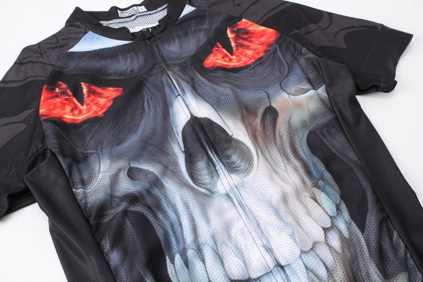Fire Skull 3D Men Cycling Jersey Bike Bicycle Short Sleeves Jersey