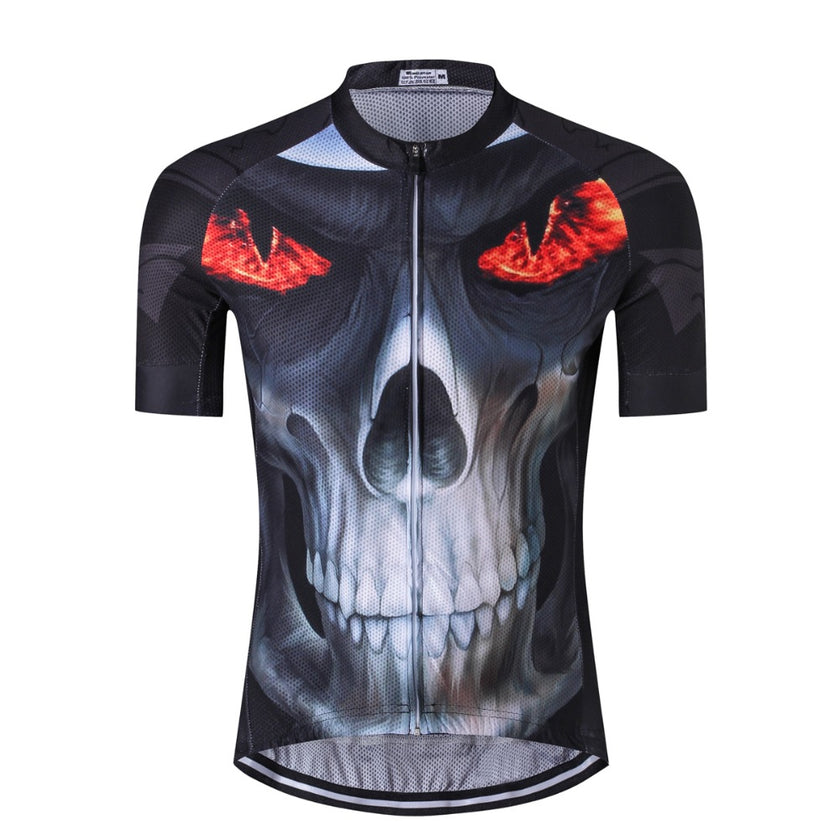 Fire Skull 3D Men Cycling Jersey Bike Bicycle Short Sleeves Jersey