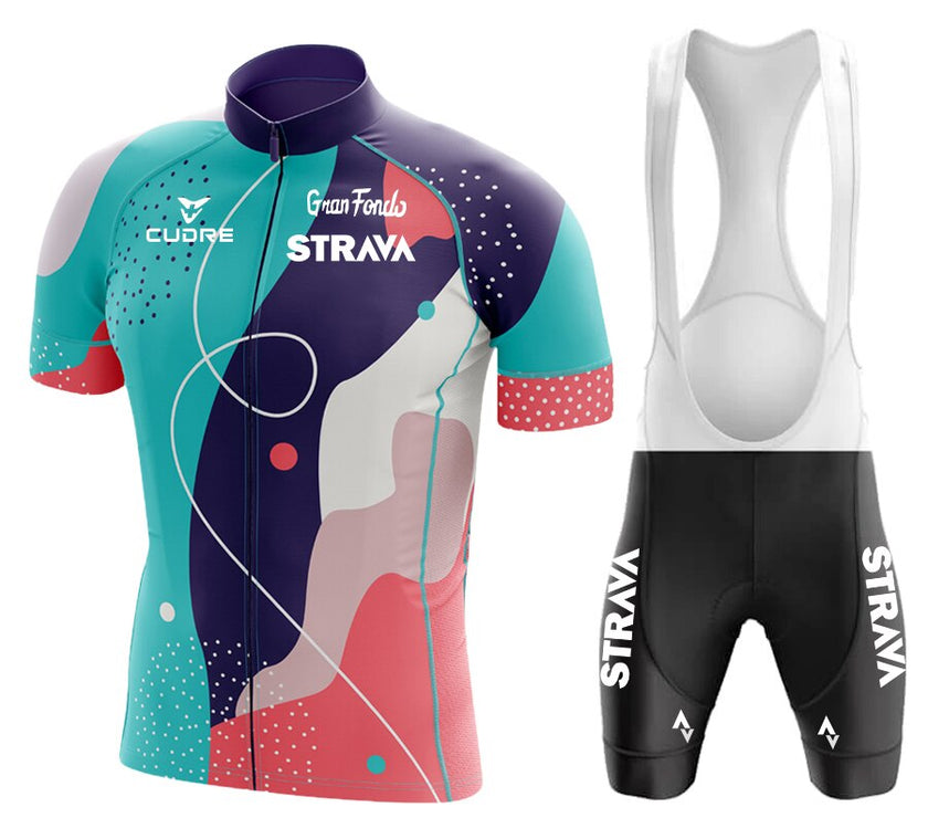 Team STRAVA cycling jersey men cycling set