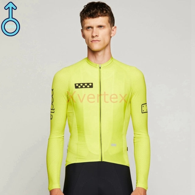 PedlaMen Spring Red Fan Shaped Breathable Net Cycling Jersey