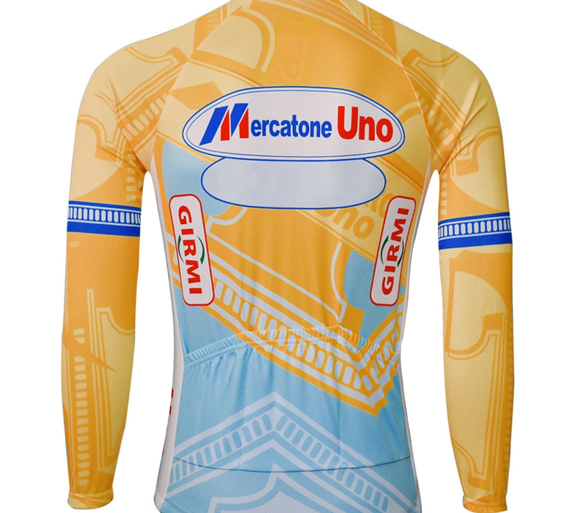 Retro Winter Fleece Cycling Jersey Long Sleeve Bike