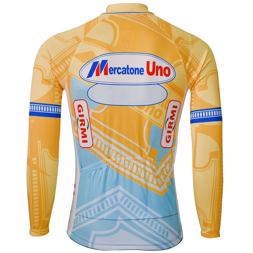 Retro Winter Fleece Cycling Jersey Long Sleeve Bike
