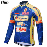 Retro Winter Fleece Cycling Jersey Long Sleeve Bike