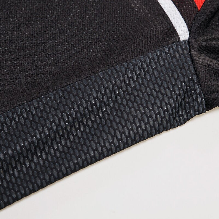 Men Long Sleeve Bicycle Cycling Sets Anti-sweat Black Matches Red