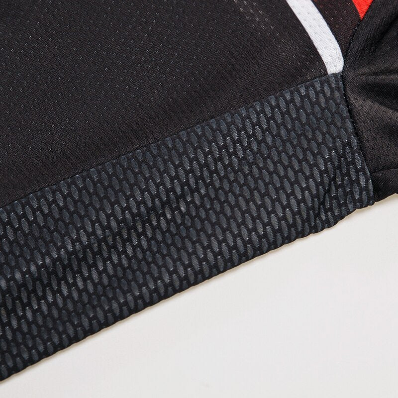Men Long Sleeve Bicycle Cycling Sets Anti-sweat Black Matches Red
