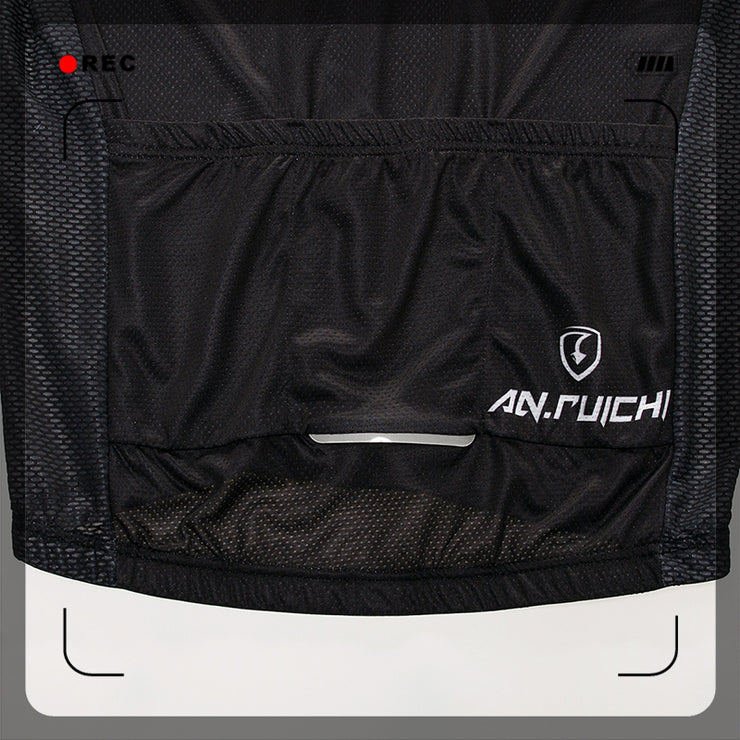 Men Long Sleeve Bicycle Cycling Sets Anti-sweat Black Matches Red