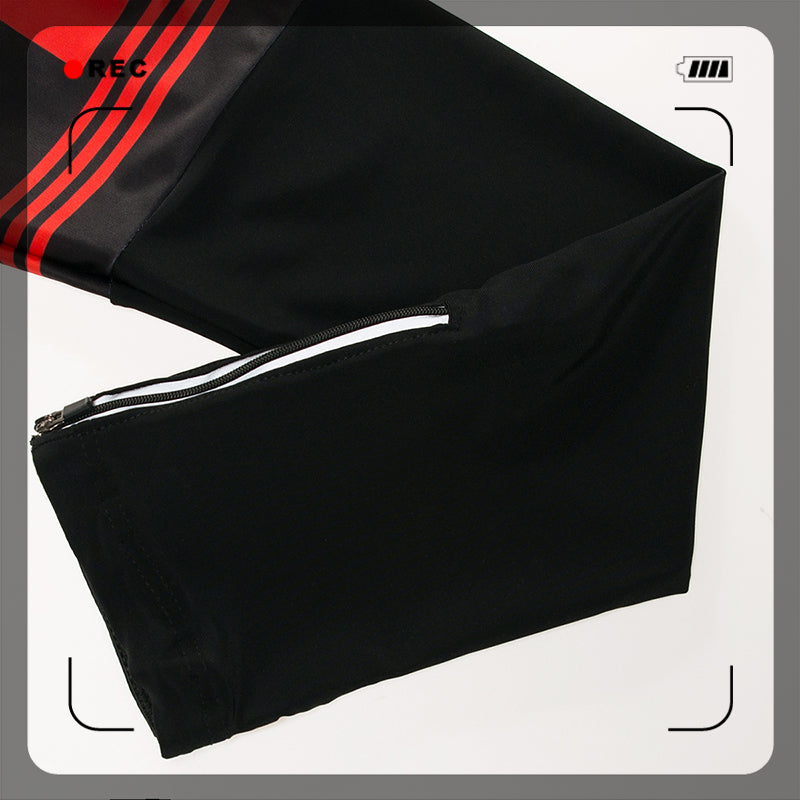 Men Long Sleeve Bicycle Cycling Sets Anti-sweat Black Matches Red