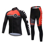 Men Long Sleeve Bicycle Cycling Sets Anti-sweat Black Matches Red