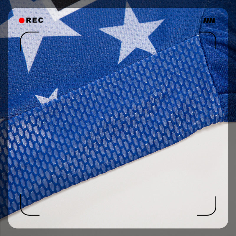 Men Long Sleeve Bicycle Cycling Sets Anti-sweat Stars and Stripes