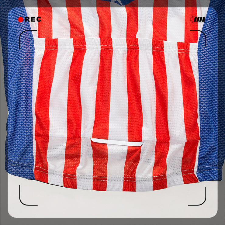Men Long Sleeve Bicycle Cycling Sets Anti-sweat Stars and Stripes