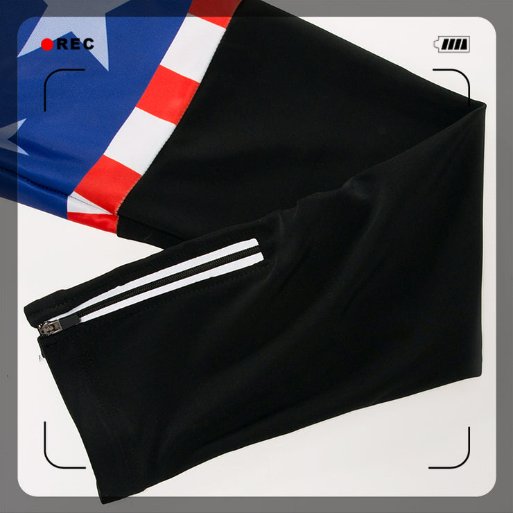 Men Long Sleeve Bicycle Cycling Sets Anti-sweat Stars and Stripes