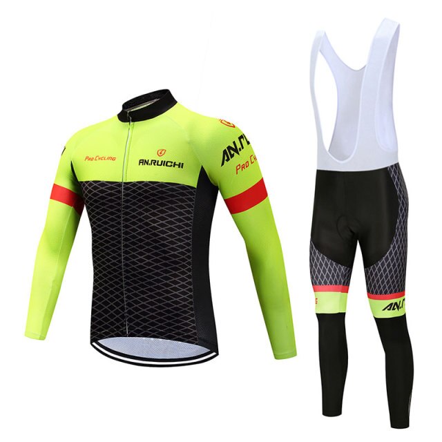 Men Long Sleeve Bicycle Cycling Sets Anti-sweat Contrast