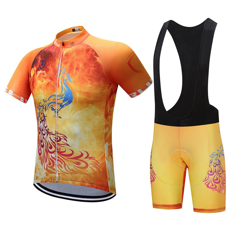 Unisex Quick Dry Cycling Sets Anti-sweat Phoenix Pattern