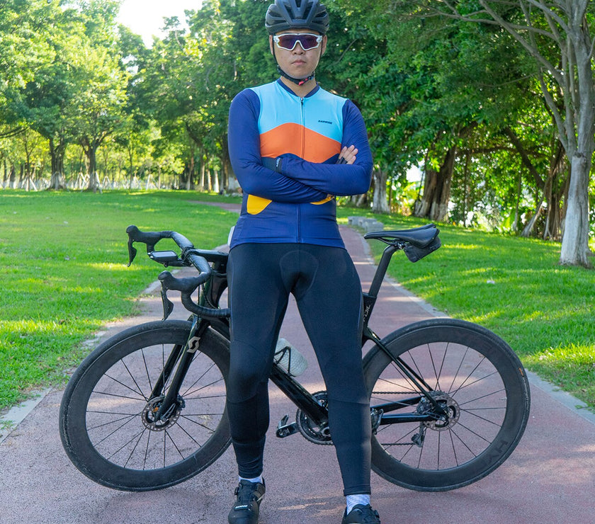 Cycling Set Men Warm Thermal Hot Cycling Jersey Long Sleeve