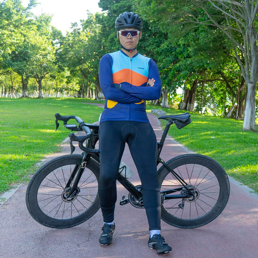 Cycling Set Men Warm Thermal Hot Cycling Jersey Long Sleeve