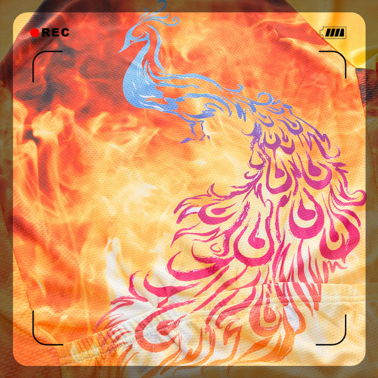 Unisex Quick Dry Cycling Sets Anti-sweat Phoenix Pattern