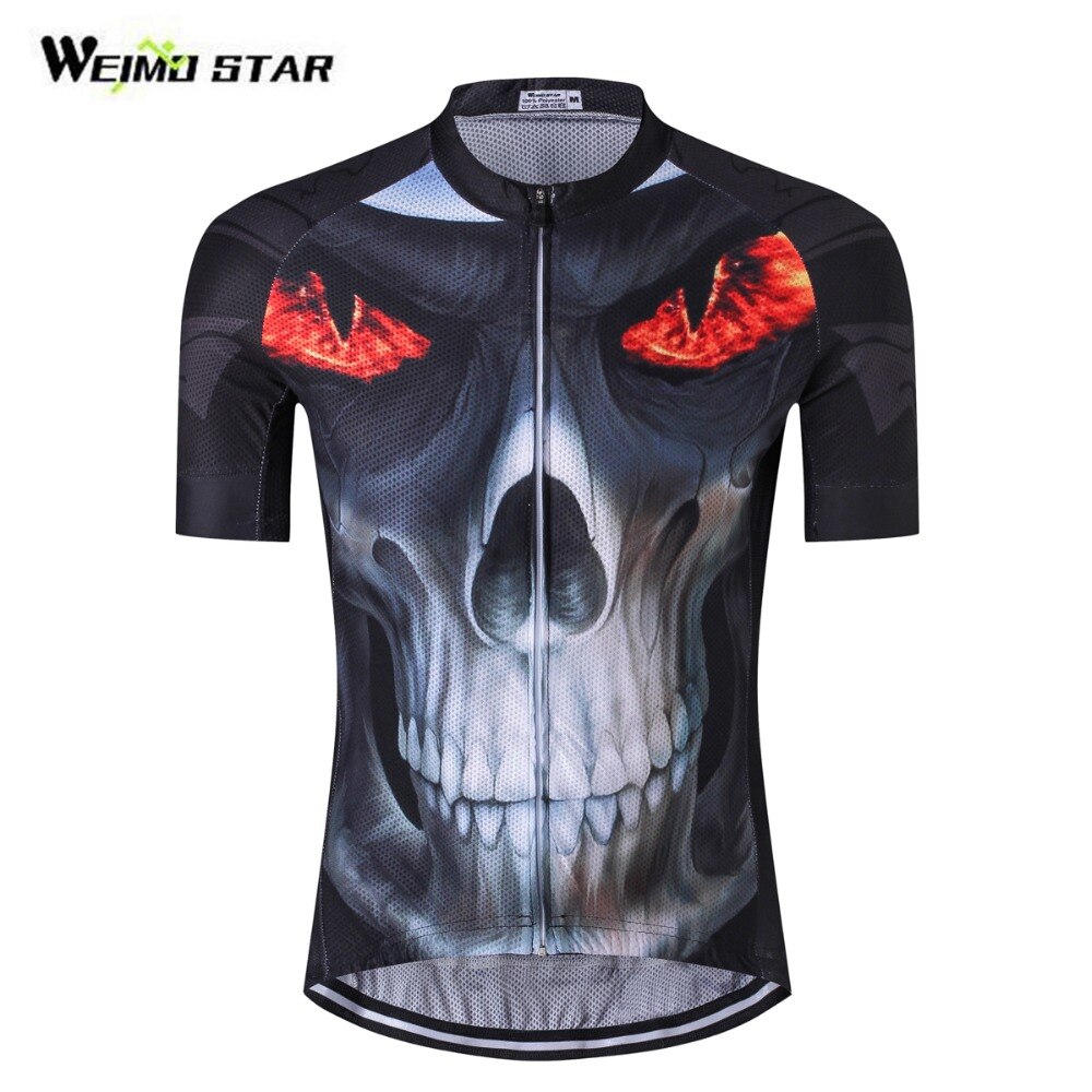Fire Skull 3D Men Cycling Jersey Bike Bicycle Short Sleeves Jersey