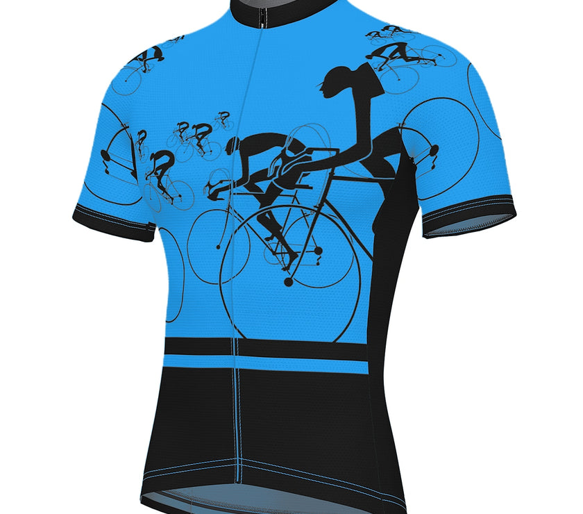 Men's Short Sleeve Cycling Jersey Summer Spandex Polyester