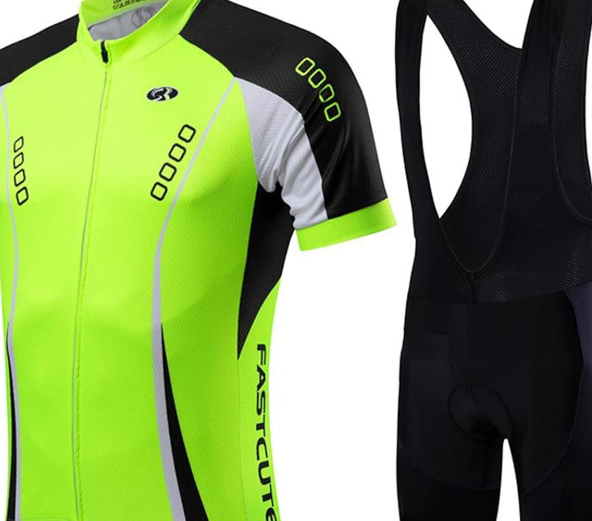 Men's Short Sleeve Cycling Jersey with Bib Shorts