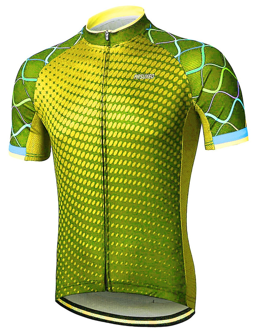 Men's Short Sleeve Cycling Jersey Summer Polyester Bike Jersey