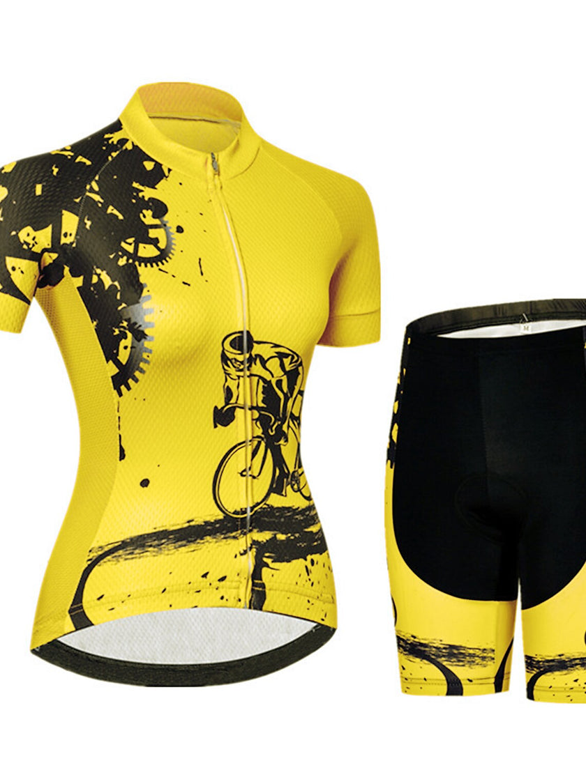Women's Short Sleeve Cycling Jersey with Shorts