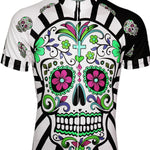 Men's Short Sleeves Cycling Jersey Summer Pink Green Lavender Skull