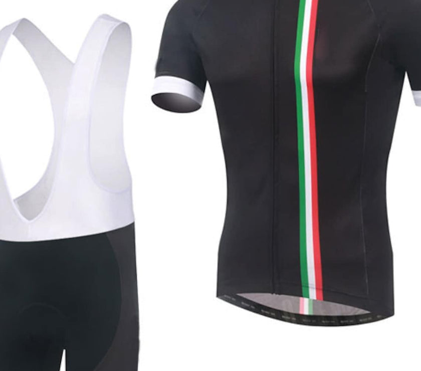 Men's Short Sleeve Cycling Jersey with Bib Shorts