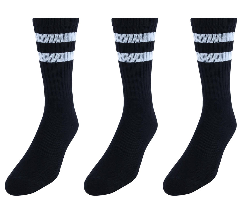 CTM® Men's Crew Striped Socks (3 Pairs)